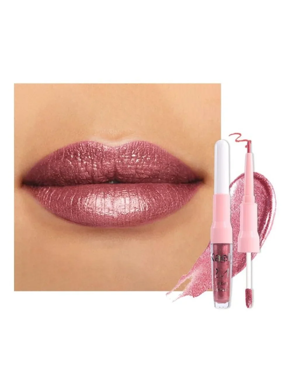 Womens 16# Mauve-Metallic Glitter Liquid Lipstick lippies Lip Gloss